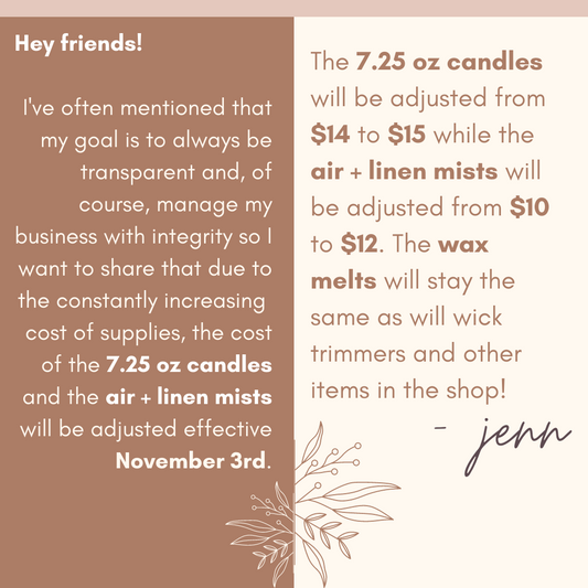 Effective 11/3 - Changes in Pricing